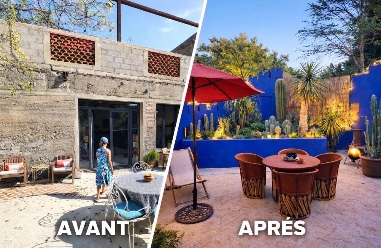 Avant/Après: Métamorphose d'un jardin en sanctuaire végétal.